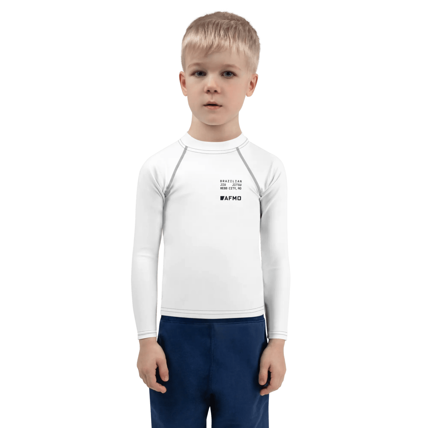 Kids Fundamental Rashguard (White) - Rashguards - AFMO BJJ