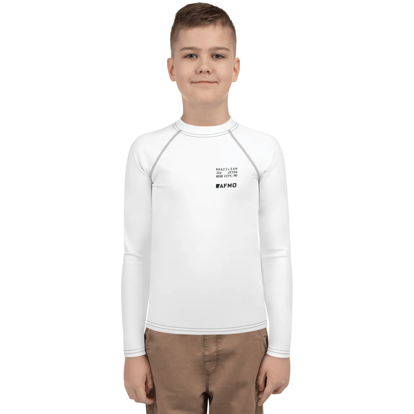 Youth Fundamental Rashguard (White) - Rashguards - AFMO BJJ