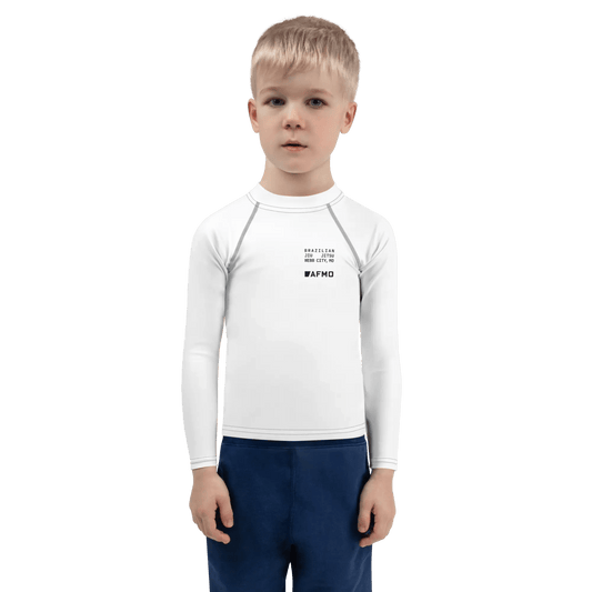 Kids Fundamental Rashguard (White) - Rashguards - AFMO BJJ