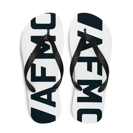 Logo Flip - flops (White) - Shoes - AFMO BJJ