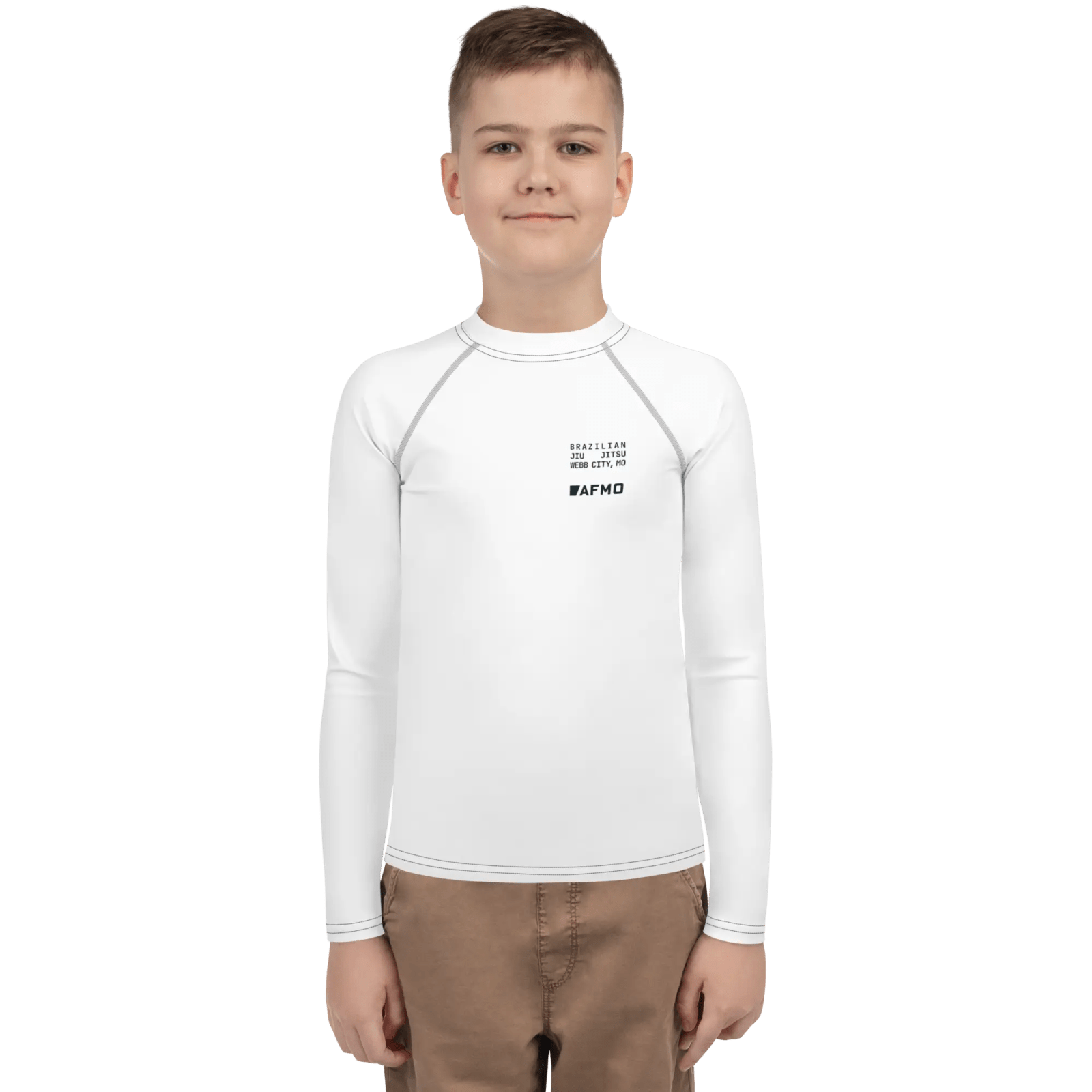 Youth Fundamental Rashguard (White) - Rashguards - AFMO BJJ