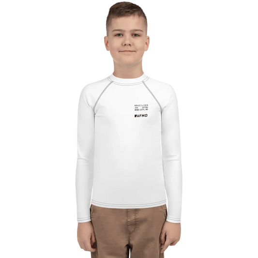 Youth Fundamental Rashguard (White) - Rashguards - AFMO BJJ