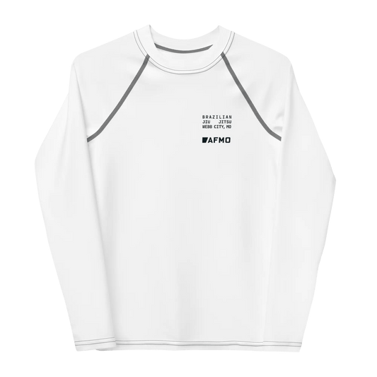 Youth Fundamental Rashguard (White) - Rashguards - AFMO BJJ